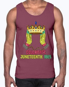 Celebrate Juneteenth 1865 Crown Designs 2#- black juneteenth- Cotton Tank