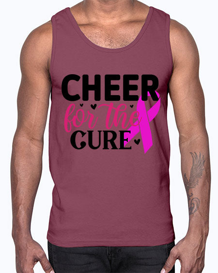 Cheer for the Cure 28#- breast cancer- Cotton Tank