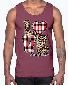 Commercial Use Teacher Valentine 37#- teacher- Cotton Tank
