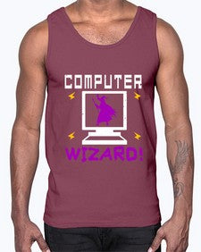 Computer wizard 52#- computer- Cotton Tank