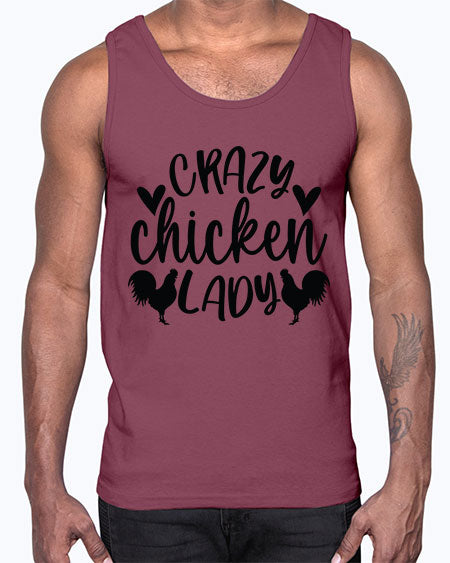 Crazy Chicken Lady- chicken- Cotton Tank