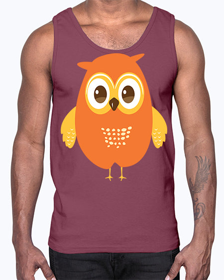 Cute Owl A TurtleRabbit 2#- owl- Cotton Tank