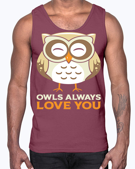 Cute Owl Always Love You A TurtleRabbit 3#- owl- Cotton Tank