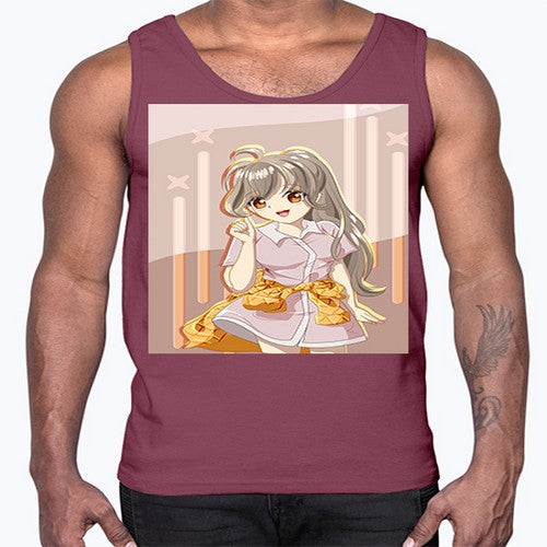 Cute and happy girl with picnic outfit 10#- anime- Cotton Tank