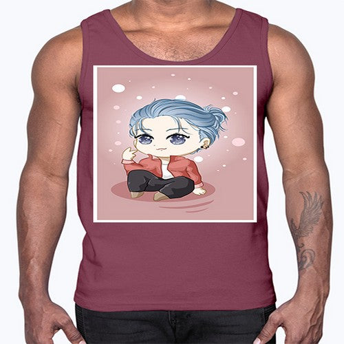 Cute little boy silver hair 78#- anime- Cotton Tank