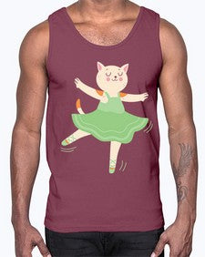 Dancing cat ballerina for ballet ballet 112#- ballet- Cotton Tank