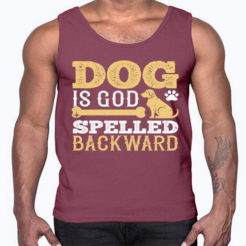 Dog is God spelled backward Style 129#- dogs- Cotton Tank