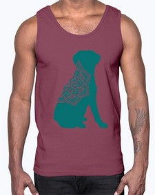 DogMandala 381#- mandala- Cotton Tank