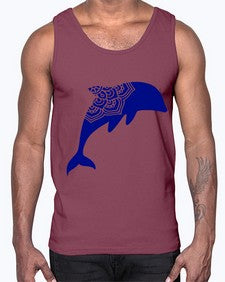 DolphinMandala 382#- mandala- Cotton Tank