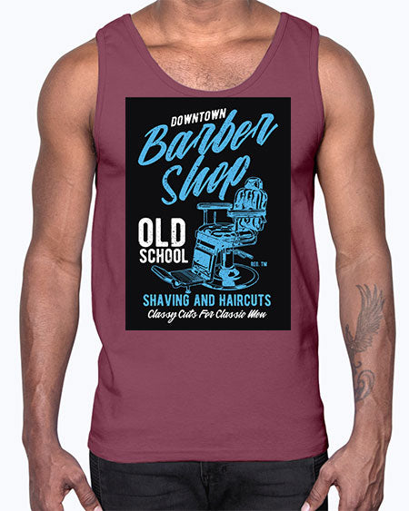 Downtown Barbershop CS729#- barber- Cotton Tank