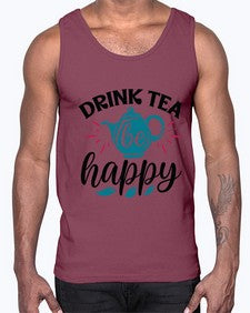 Drink Tea Be Happy 922#- tea- Cotton Tank