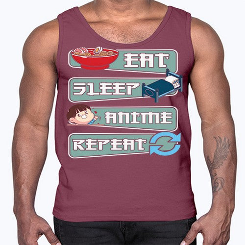 Eat Sleep Anime Repeat Anime Manga 227#- anime- Cotton Tank