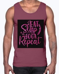 Eat Sleep Yoga Repeat  207#- yoga- Cotton Tank
