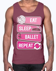 Eat sleep ballet repeat ballerino ballet 119#- ballet- Cotton Tank