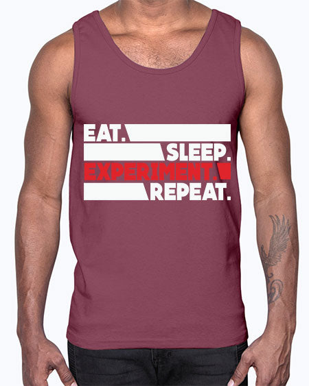 EatSleepExperimentRepeatScientistSkinite Scientist Skinite 274#- general science- Cotton Tank