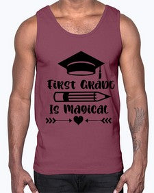 First Grade Is Magical 141#- first grade- Cotton Tank