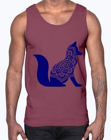 FoxMandalaUpdated 463#- mandala- Cotton Tank