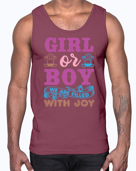 Girl or boy we are filled with joy Style 82#- baby shower- Cotton Tank