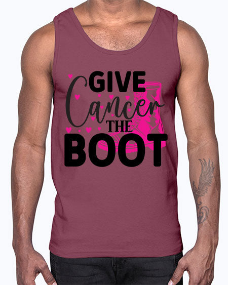 Give Cancer the Boot 24#- breast cancer- Cotton Tank