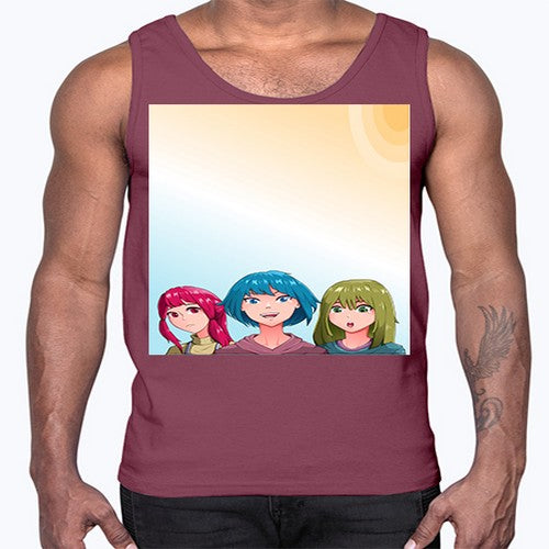 Happy three friend 20#- anime- Cotton Tank