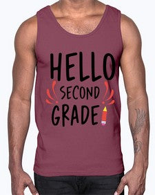 Hello Second Grade 327#- second grade- Cotton Tank