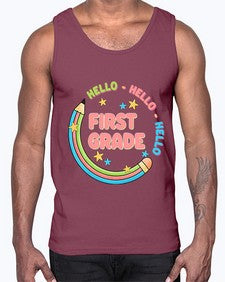 Hello first Grade Pencil 278#- first grade- Cotton Tank