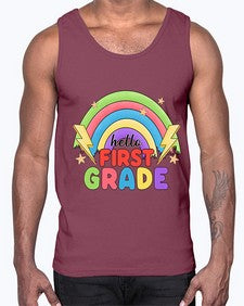 Hello first Grade Rainbow 280#- first grade- Cotton Tank