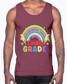 Hello third Grade Rainbow 348#- third grade- Cotton Tank