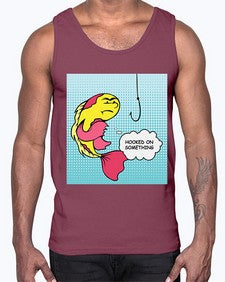 Hooked on Something 534#- art pop art- Cotton Tank