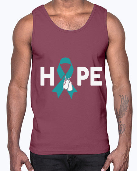 Hope PTSD Awareness Dog tag 21#- PTSD- Cotton Tank