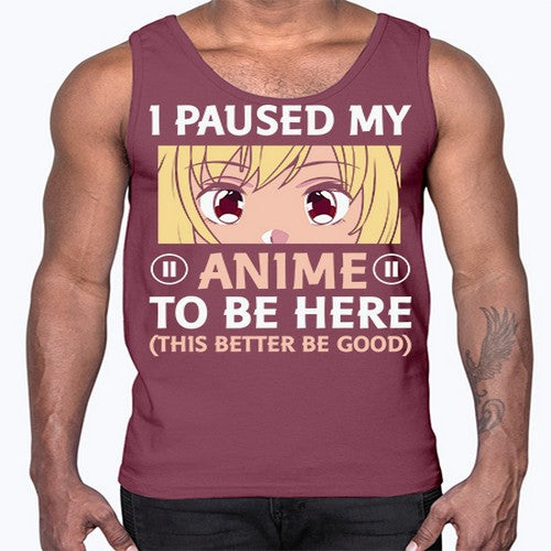 I Paused My Anime To 242#- anime- Cotton Tank