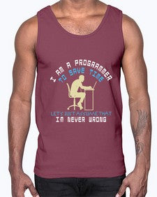 I am a programmer to save time I am never wrong 42#- computer- Cotton Tank