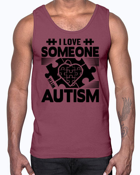 I love someone Style 47#- autism- Cotton Tank