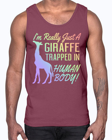 Im really just a giraffee trapped in human body- giraffee- Cotton Tank