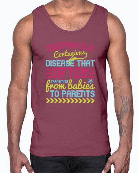 Insomnia is a contagious disease that often transmits from babies to parents Style 352#- baby- Cotton Tank
