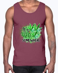 Its Somewhere 672#- marijuana- Cotton Tank