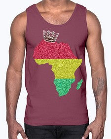 Juneteenth Crown Africa Flag 6#- black juneteenth- Cotton Tank