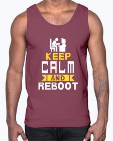 Keep Calm and reboot 27#- computer- Cotton Tank