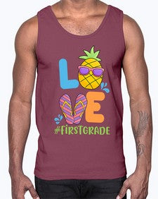 LOVE first Grade Summer Pineapple 515#- first grade- Cotton Tank