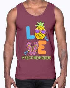 LOVE second Grade Summer Pineapple 526#- second grade- Cotton Tank