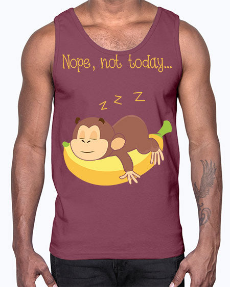 Lazy Monkey Nope Not Today 9#- monkey- Cotton Tank