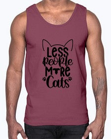 Less People More Cats Style 97#- cats- Cotton Tank