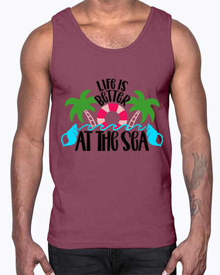 Life Is Better At The Sea Style 32#- summer- Cotton Tank