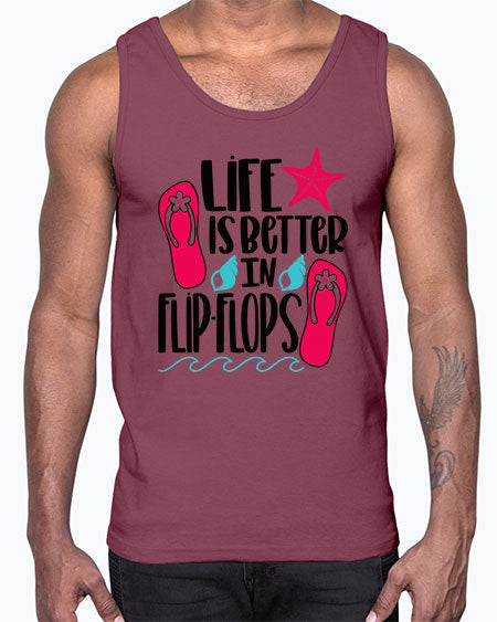 Life Is Better Is FlipFlops Style 31#- summer- Cotton Tank