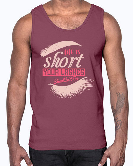 Life is short Your lashes shouldnt be Style 198#-makeup Cotton Tank