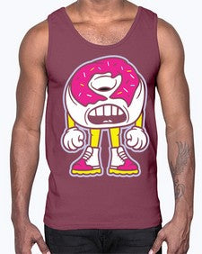 Living donut 159#- cartoon food- Cotton Tank