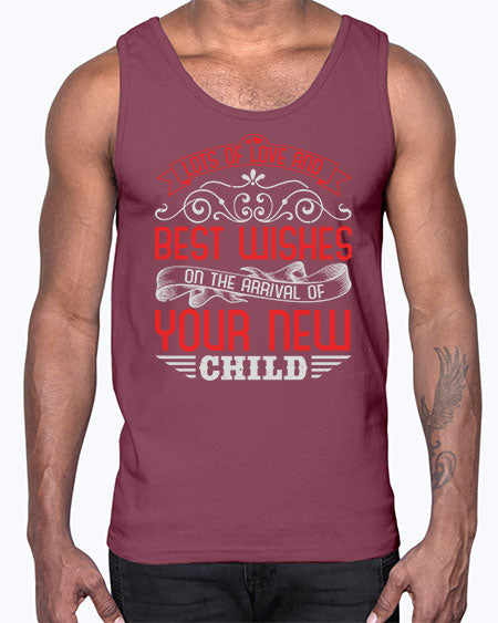 Lots of loe and best wishes Style 145#- baby shower- Cotton Tank