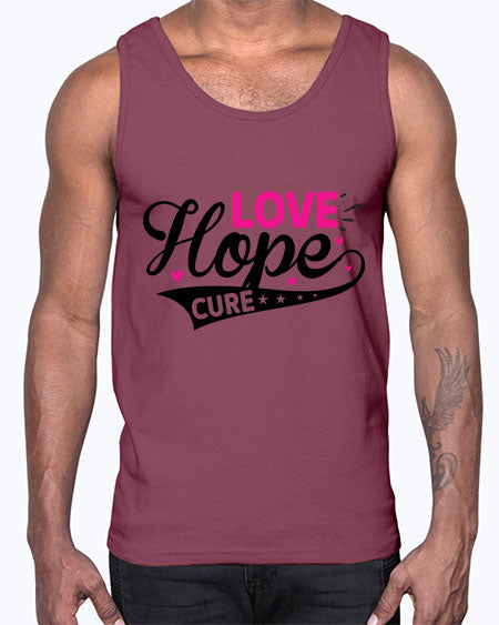 Love Hope Cure 14#- breast cancer- Cotton Tank