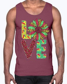 Love Juneteenth Day Fist Sunflower Png 7#- black juneteenth- Cotton Tank