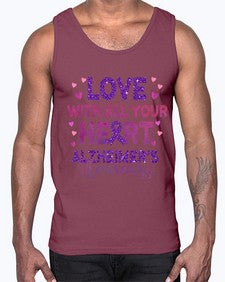Love With All Your Heart Alzheimer 195#- alzheimers- Cotton Tank
